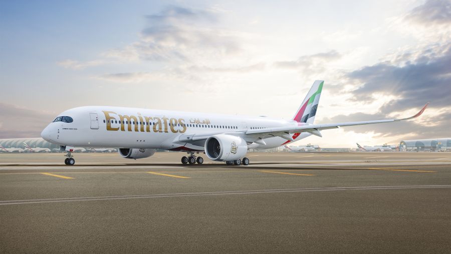 طيران الإمارات تبدأ خدمة عمّان بطائرتها الإيرباص A350 الجديدة