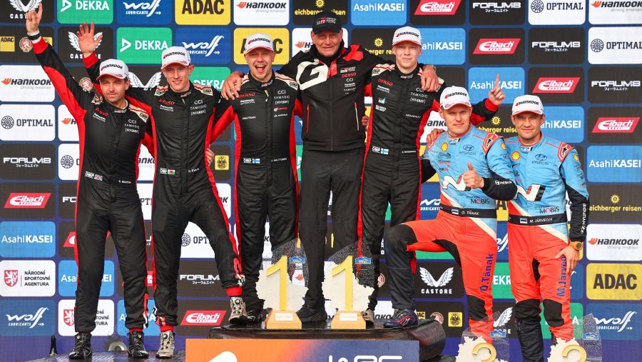 فريق تويوتا جازو للسباقات يفوز بالمركزين الأول والثاني في رالي أوروبا الوسطى ويحقق لقب تويوتا الخامس على التوالي في بطولة المصنّعين