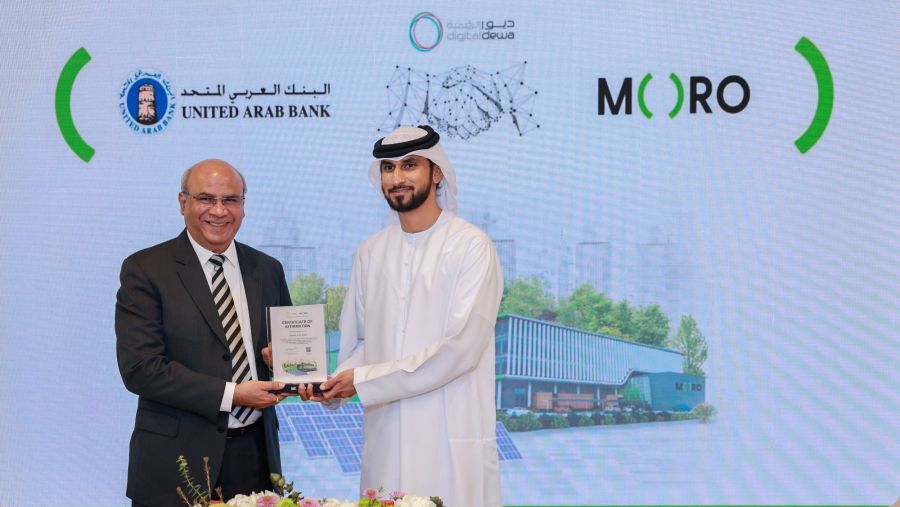 Moro Hub Awards Green Certificate to United Arab Bank for its Commitment to Sustainable IT Practices 