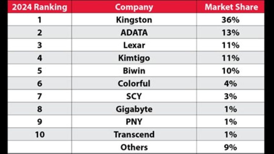 Kingston Digital leads Channel SSD Shipments in 2024