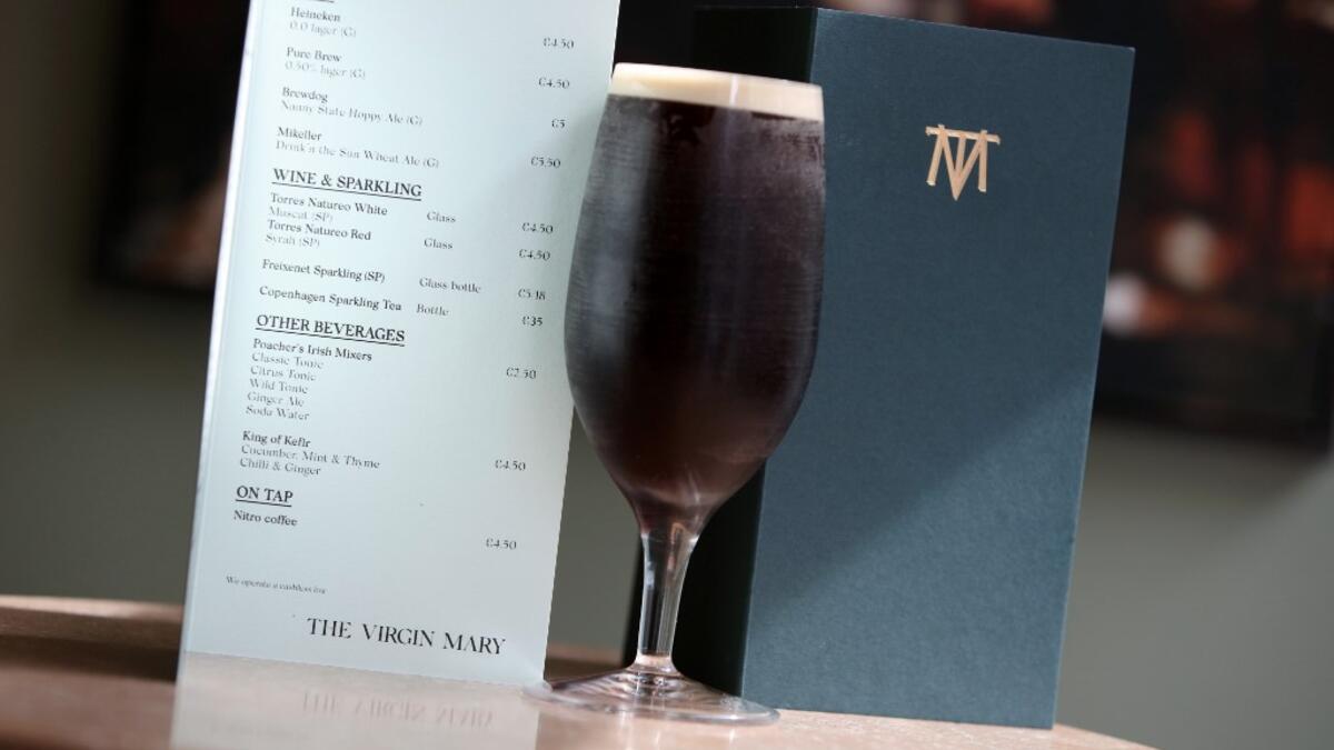 The Virgin Mary, which opened this month, bucks the trend in a city where nightlife is fuelled by stout and spirits, offering a menu of entirely non-alcoholic beverages.  PAUL FAITH / AFP