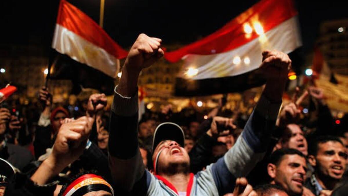 Protests emerged in cities across Egypt Friday night. (Twitter)