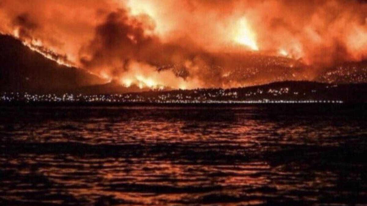 At least one Lebanese Army helicopter was seen working to fight the blaze. (Twitter)