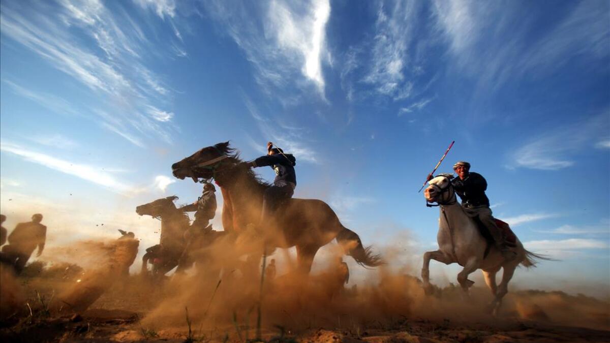 Horse and camel races are spotlighted while lack of sports activity due to embargo in Gaza, Bilal Khaled / Anadolu Agency