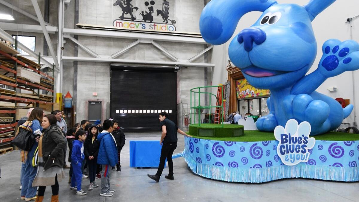 View of Blue's Clues and You! by Nickelodeon as local elementary school students get a first look at the new fleet of floats joining the 93rd annual Macy's Thanksgiving Day Parade® on November 19, 2019 in Moonachie City. Eugene Gologursky/Getty Images For Macy's Inc/AFP