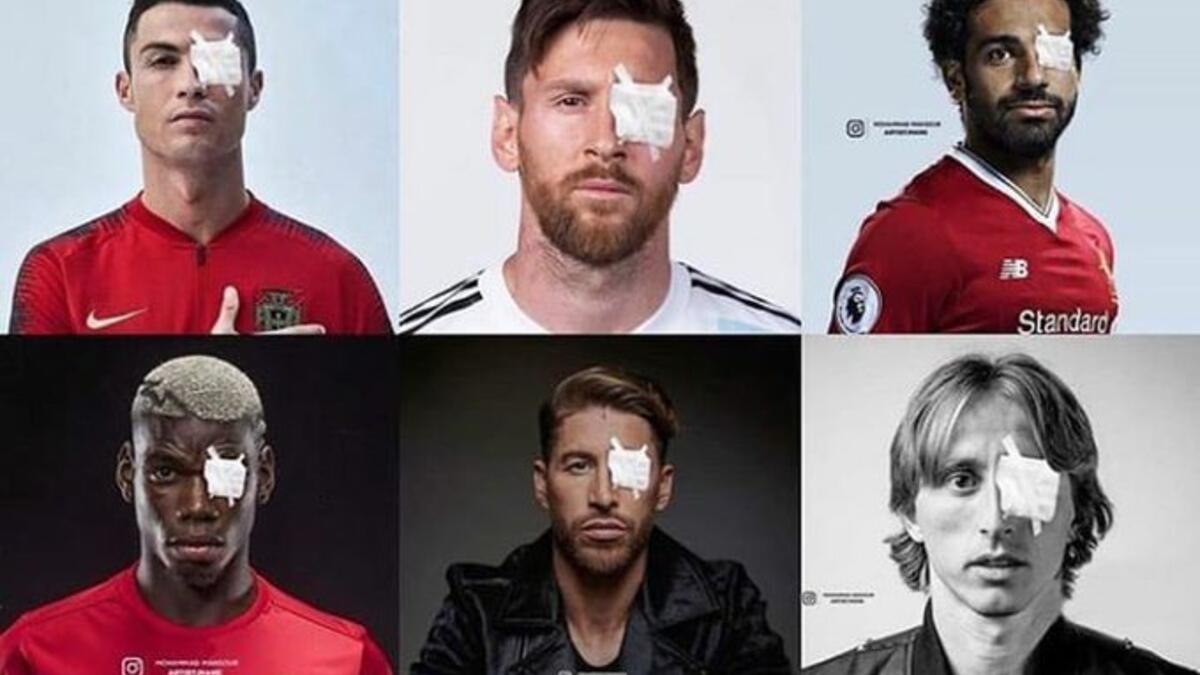 People are showing solidarity with Muath Amarneh by sharing photos of themselves with one closed eye (Twitter)