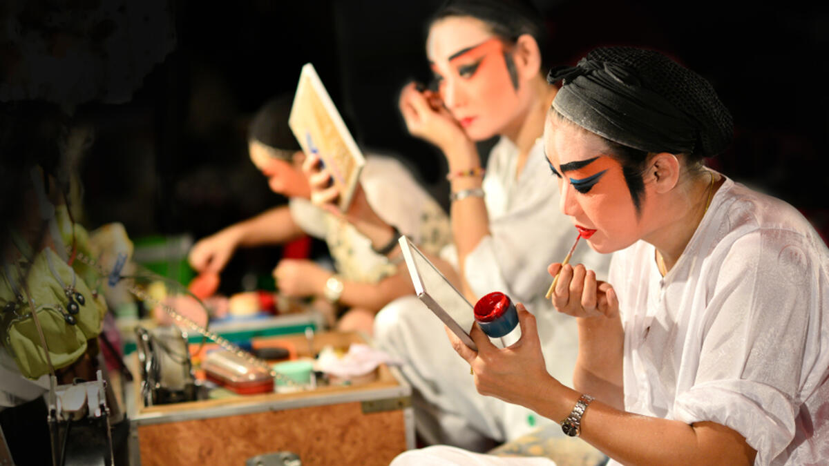 Actor make up for the performance Chinese opera (Shutterstock)