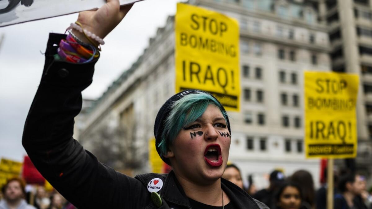 Demonstrators are protesting the US drone attack which killed Iran's Major General Qasem Soleimani in Iraq on January 3, a dramatic escalation in spiralling tensions between Iran and the US, which pledged to send thousands more troops to the region. ANDREW CABALLERO-REYNOLDS / AFP