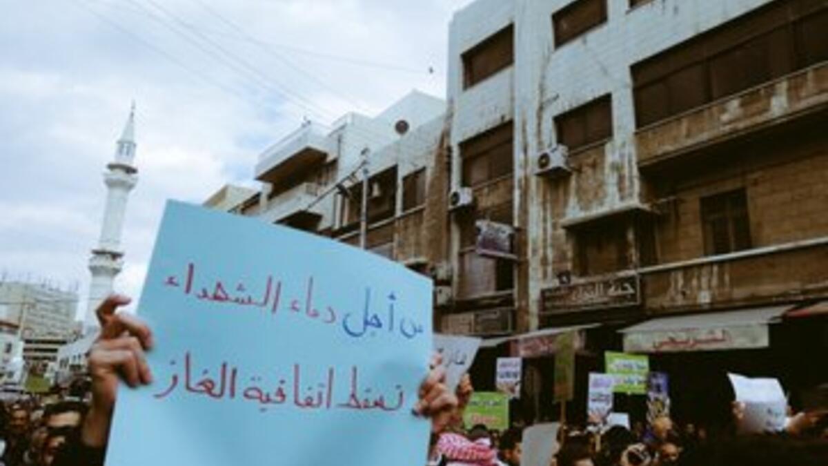 Mass demonstration kicks off in downtown Amman against the country's gas deal with Israel. Twitter