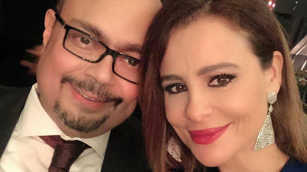 Carole Samaha posted a picture with her husband on Instagram