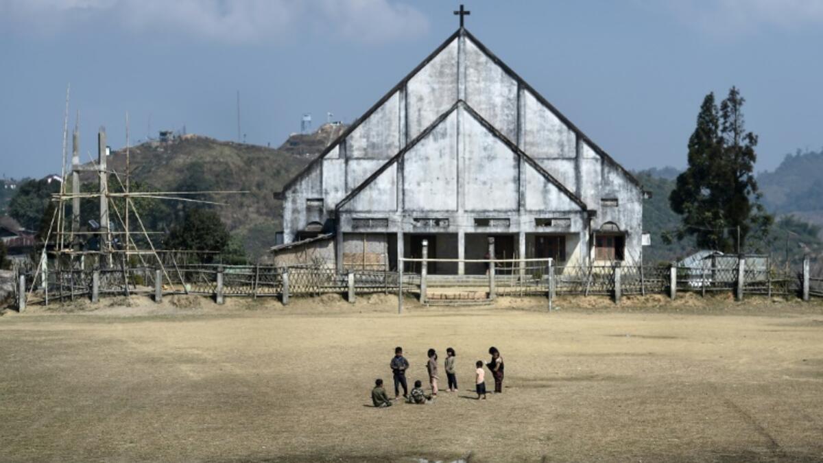 This photo taken on February 8, 2020 shows a general view of Longwa village in Myanmar's Sagaing region, near the border with India. The king of the Konyak tribe sleeps in Myanmar, but eats in India -- his house, village and people divided by a mountain border which serves as a vulnerable lifeline now severed by a coronavirus lockdown.  Ye Aung THU / AFP