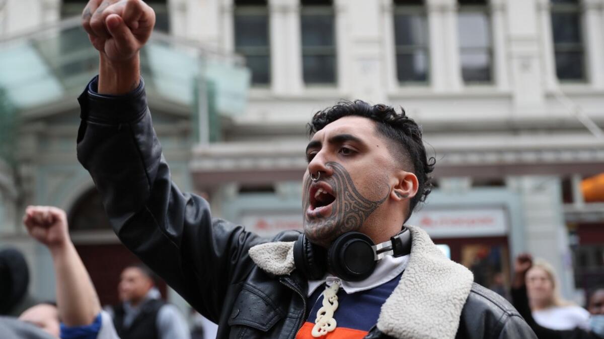 Some 4,000 New Zealand protesters demonstrate against the killing of Minneapolis man George Floyd in a Black Lives Matter protest in Auckland on June 1, 2020. MICHAEL BRADLEY / AFP