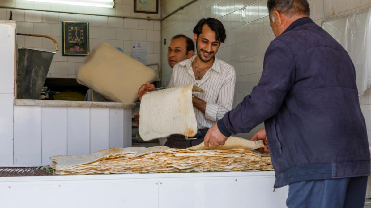 Traditional bread. In Farsi, bread is Naan. The names Naan-e Sangak or Naan-e Barbari, mean Sangak Bread or Barbari Bread (Shutterstock)