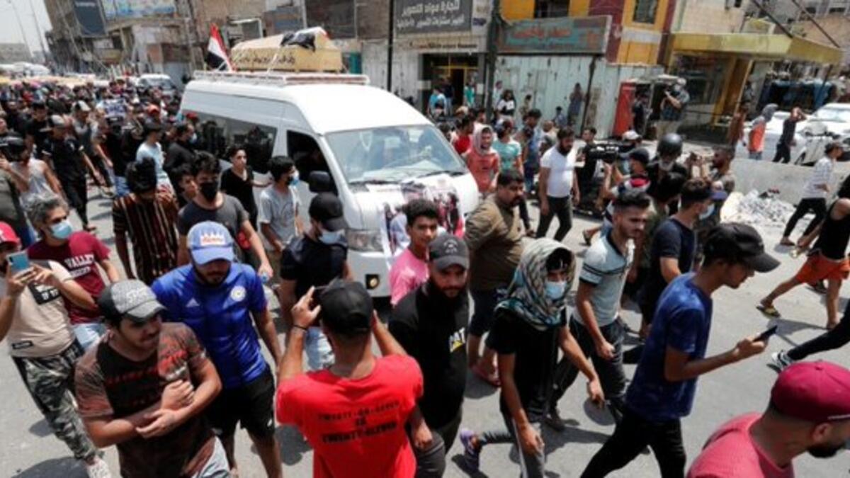 Two demonstrators died in Baghdad early Monday after being shot in confrontations with security forces (Twitter)