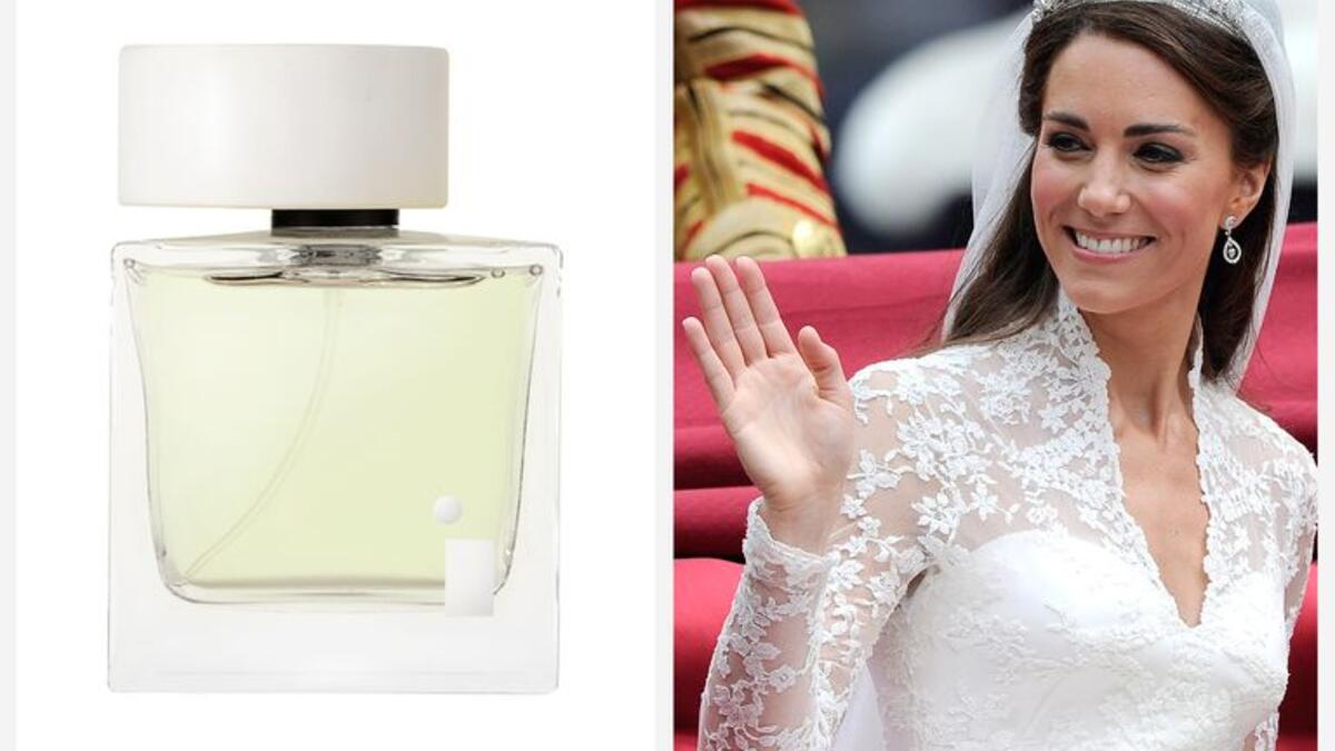 دوقة كامبريدج "كيت ميديلتون": اختارت في زفافها عام 2011 من الأمير ويليام، عطر برائحة الربيع باسم White Gardenia Petals من علامة Illuminum London.