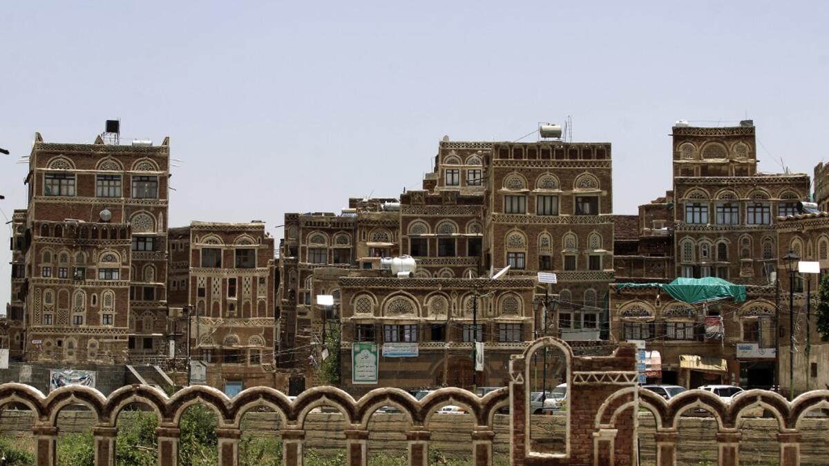 A picture taken on August 12, 2020, shows UNESCO-listed buildings in the old city of the Yemeni capital Sanaa. Mohammed HUWAIS / AFP