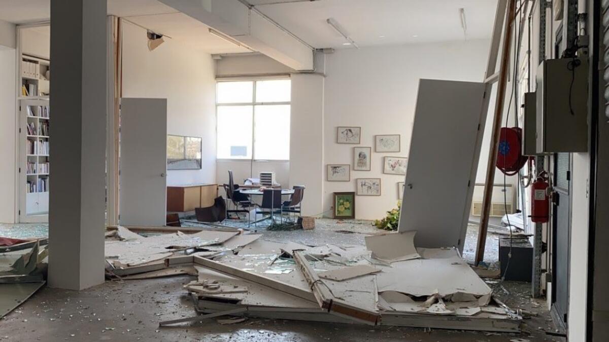 Sfeir-Semler Gallery in the aftermath of the explosion in Beirut. Image courtesy Sfeir-Semler (news.artnet.com)