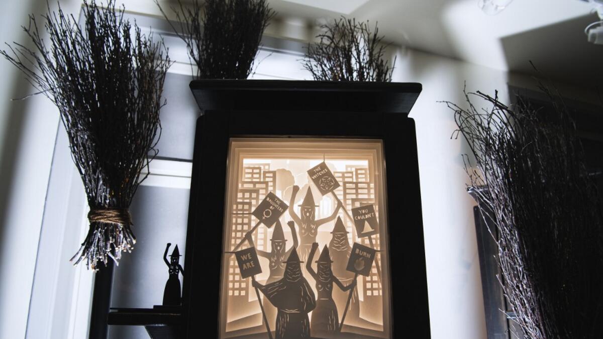 The Political Witches is displayed at the HEX!, a museum of Witch Hunt, on October 1, 2020 in Ribe, Denmark. Located in the home of a former witch hunter, the Hex! Museum of Witch Hunt sheds light on how a fear of witches led to persecutions that swept across Denmark and Europe in the 16th and 17th centuries. Jonathan NACKSTRAND / AFP