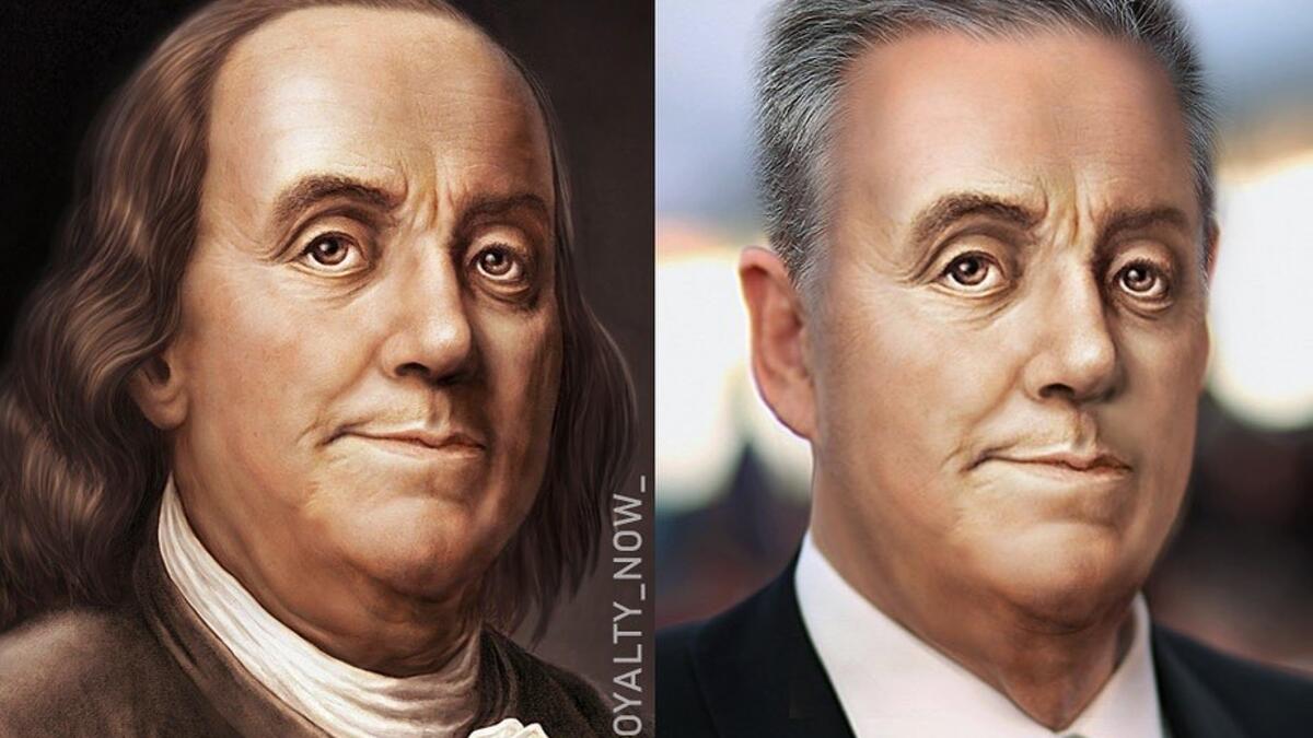 Benjamin Franklin, one of the Founding Fathers of the United States of America by Becca Saladin (royalty_now_/Instagram)