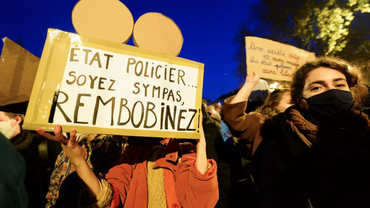 French protestors rally in Nantes on Friday against the new security law with more demonstrations expected on Saturday JEAN-FRANCOIS MONIER AFP