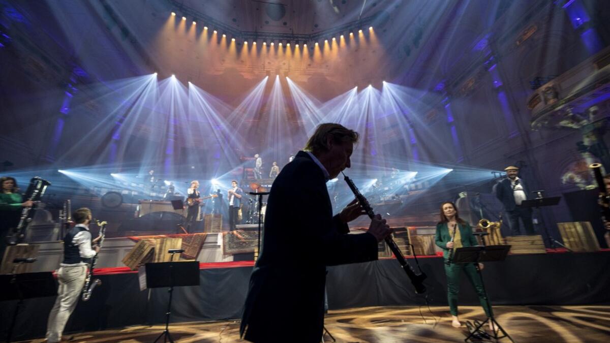 The TV recording in the Concertgebouw building in Amsterdam of the annual New Year's concert by the Netherlands Blazers Ensemble on December 30, 2020. This year there is no public presence due to the applicable RIVM measures because of the coronavirus Covid-19. The concert will be broadcast on January 1, 2021.