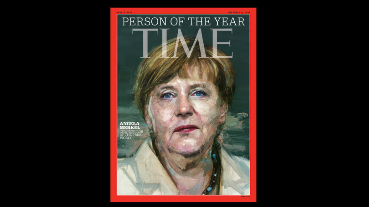 2015: أنغيلا ميركل	- ولدت في 1954 - هي مستشار الاتحاد الألماني منذ 2005، ومشهورة بقيادتها لأزمة الدين الحكومي اليوناني وأزمة المهاجرين إلى أوروبا.