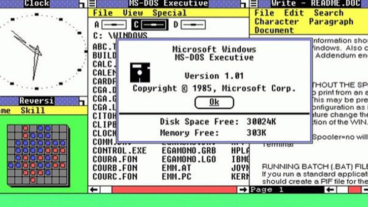 8. First version of Microsoft Windows: