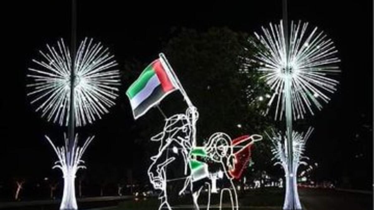Roads Decorated for the UAE National day. (Twitter)