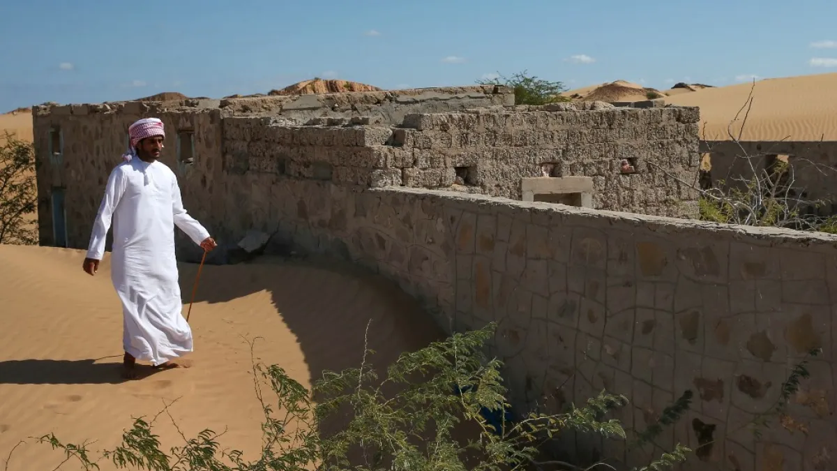 The advance of the desert is not specific to the sultanate of Oman, and experts say climate change is one of the factors propelling the phenomenon in different parts of the world.  MOHAMMED MAHJOUB / AFP