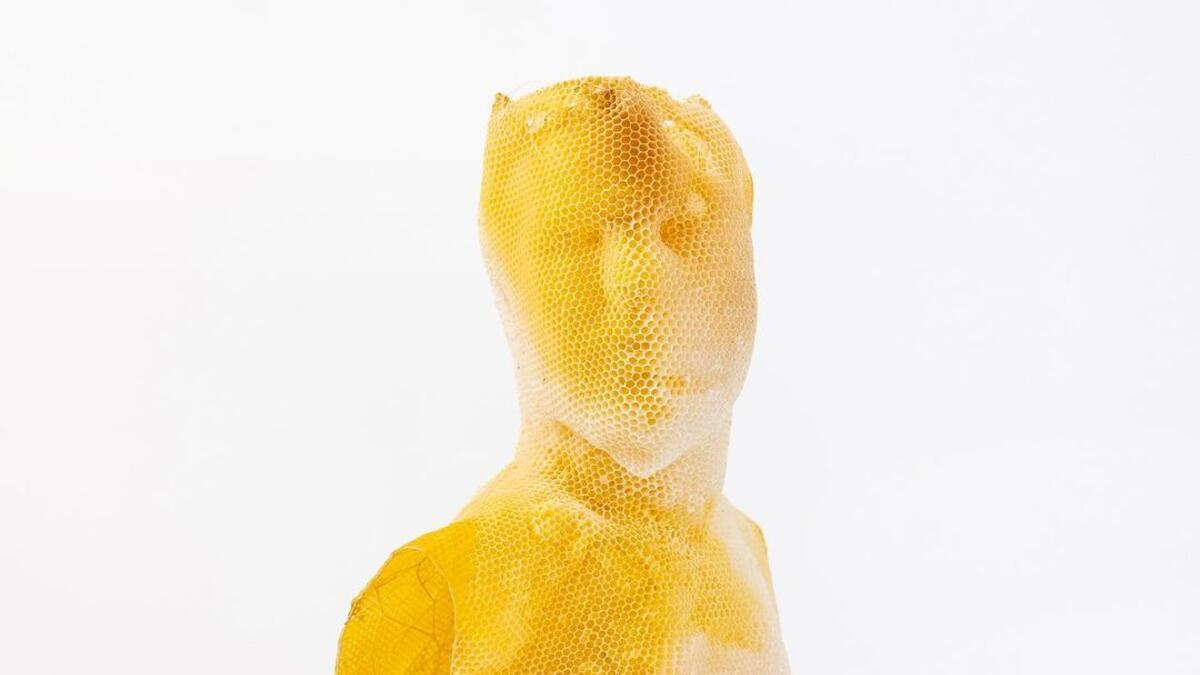 Brutus / 2020 “made by bees” series Materials: natural beeswax, wood, plastic (Instagram)