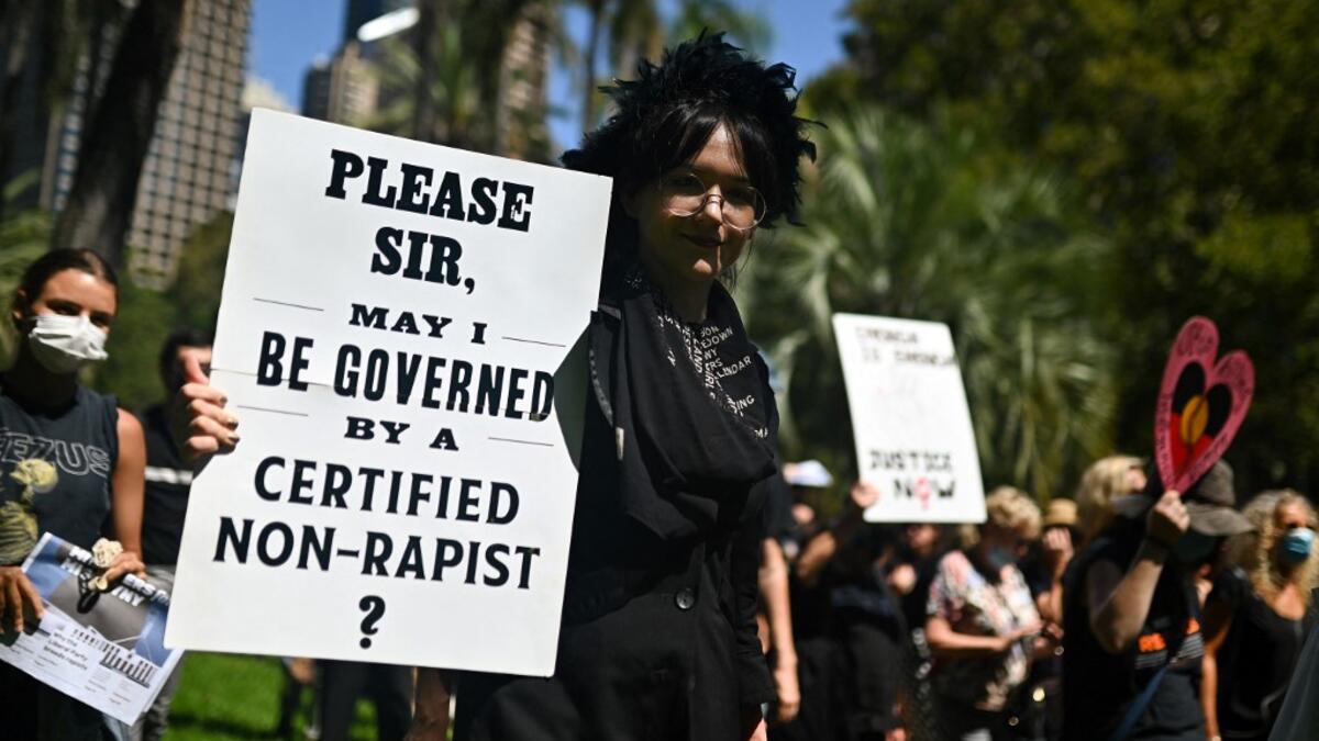 A rally against sexual violence and gender inequality in Australia