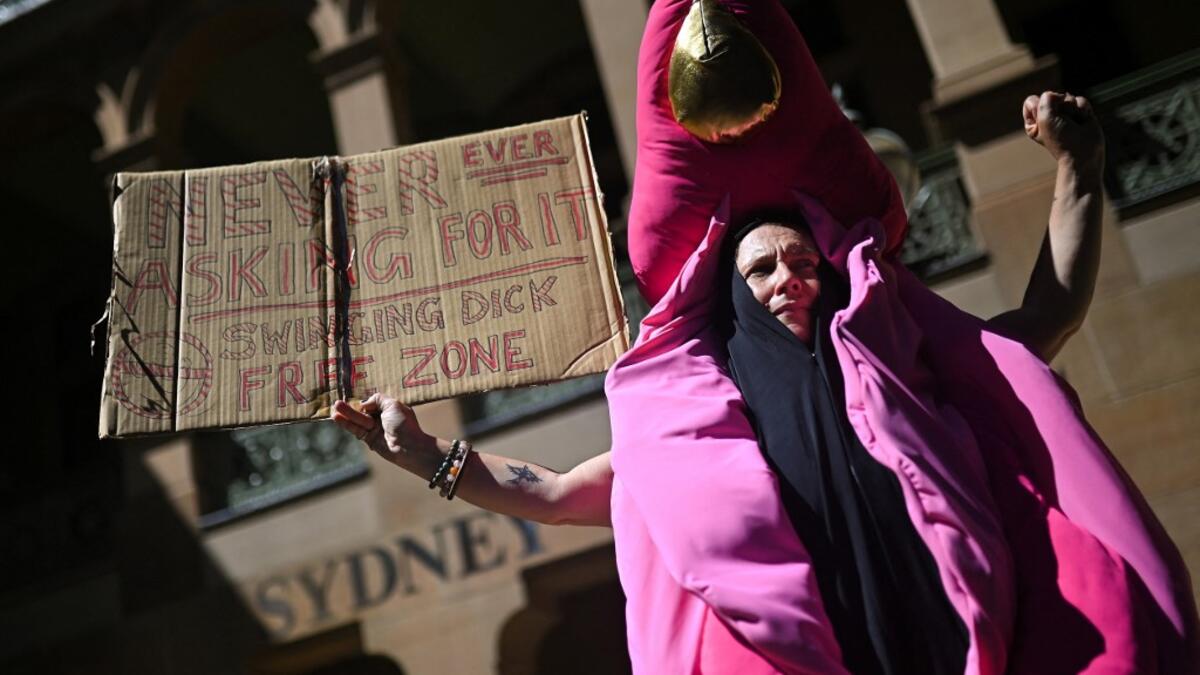A rally against sexual violence and gender inequality in Australia