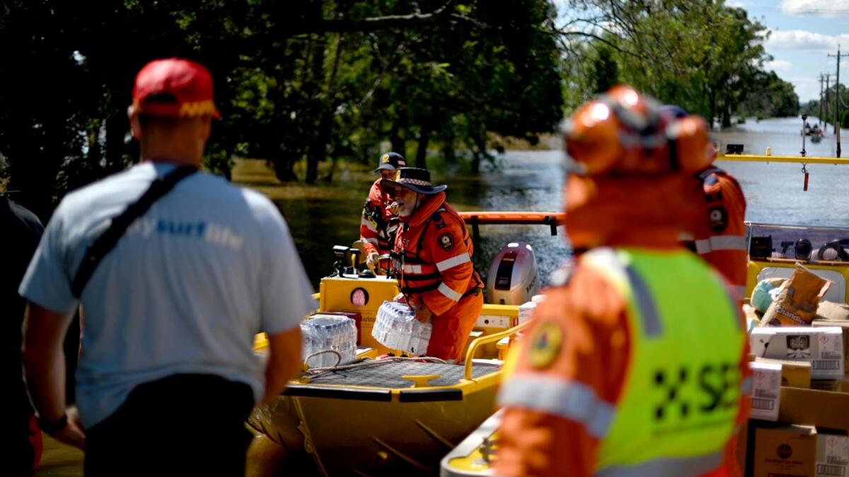 Australian floods in the Windsor suburb of northwestern Sydney