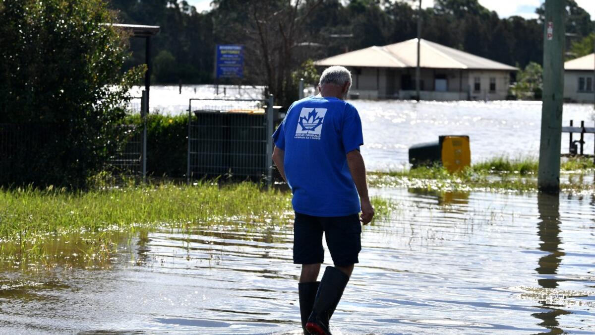 Australian floods in the Windsor suburb of northwestern Sydney