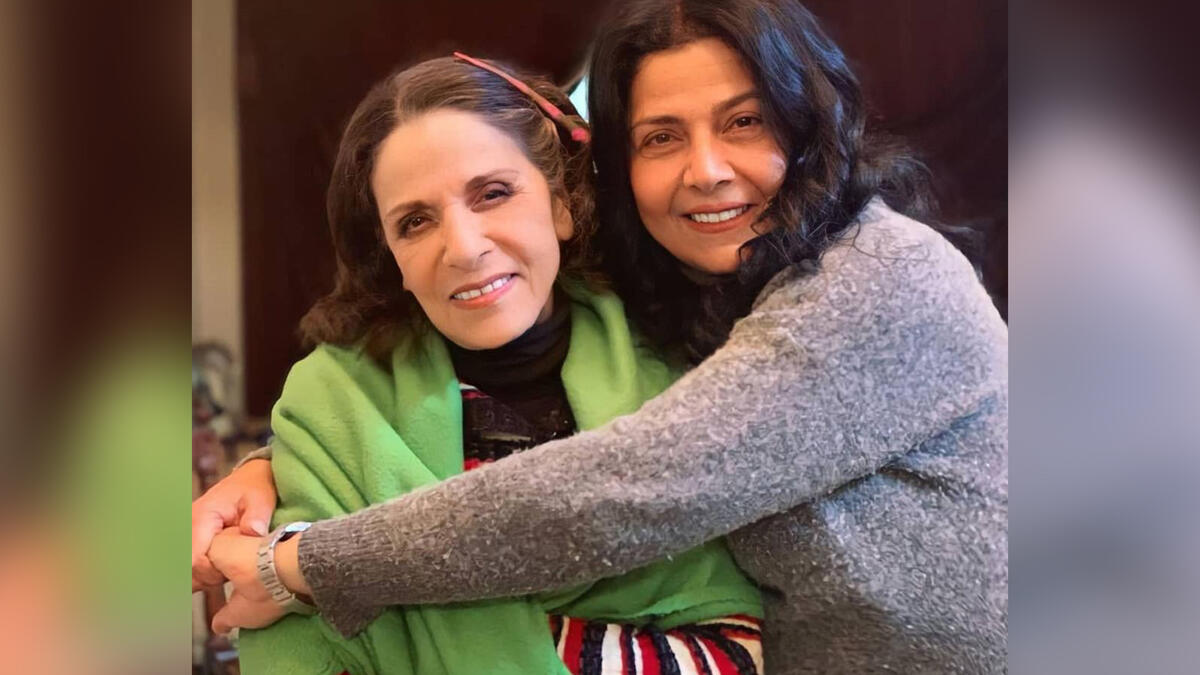 Sabah Jazairi with her sister comedian Samia Jazairi