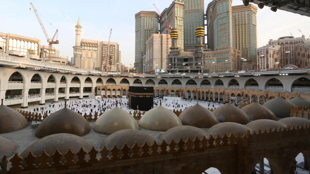 Immunised pilgrims in Mecca