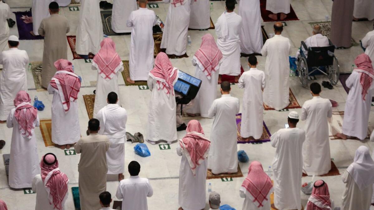 Immunised pilgrims in Mecca