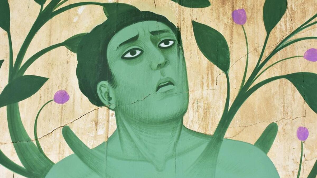 Fikos tries to combine ancient Greek mythology with the Byzantine iconography