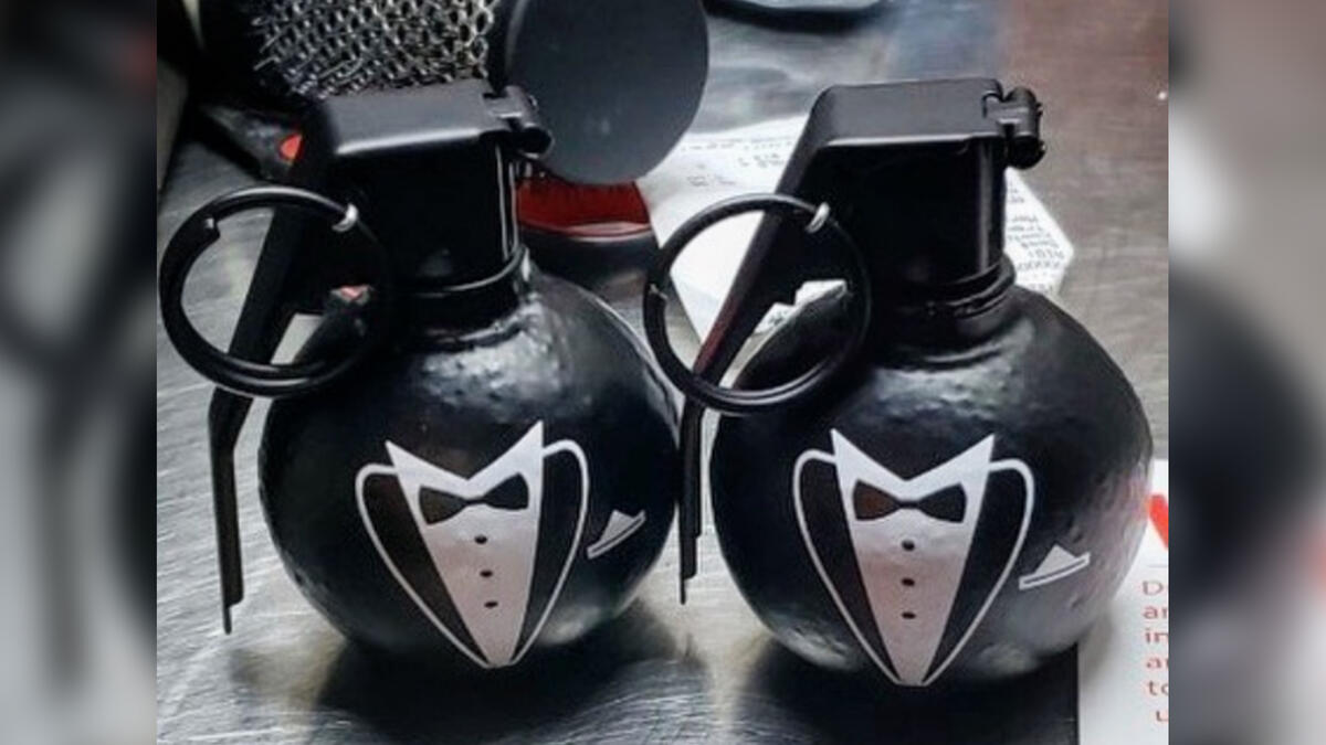 4. Wedding-themed hand grenades