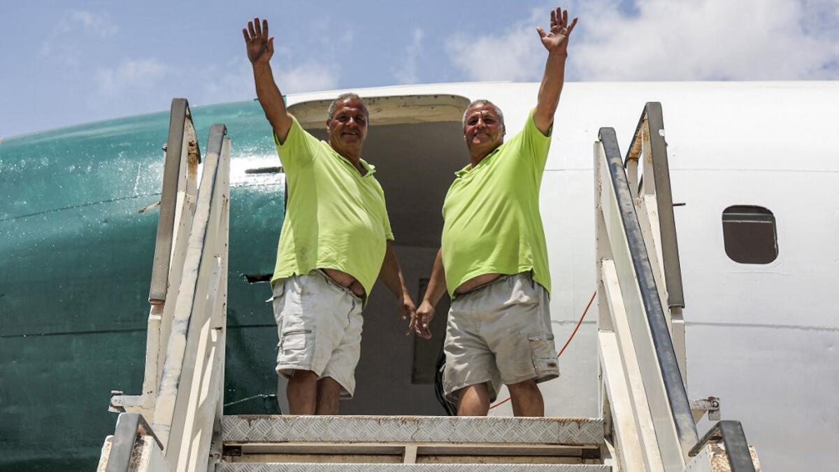 Palestinian twin turn airplane into a restaurant