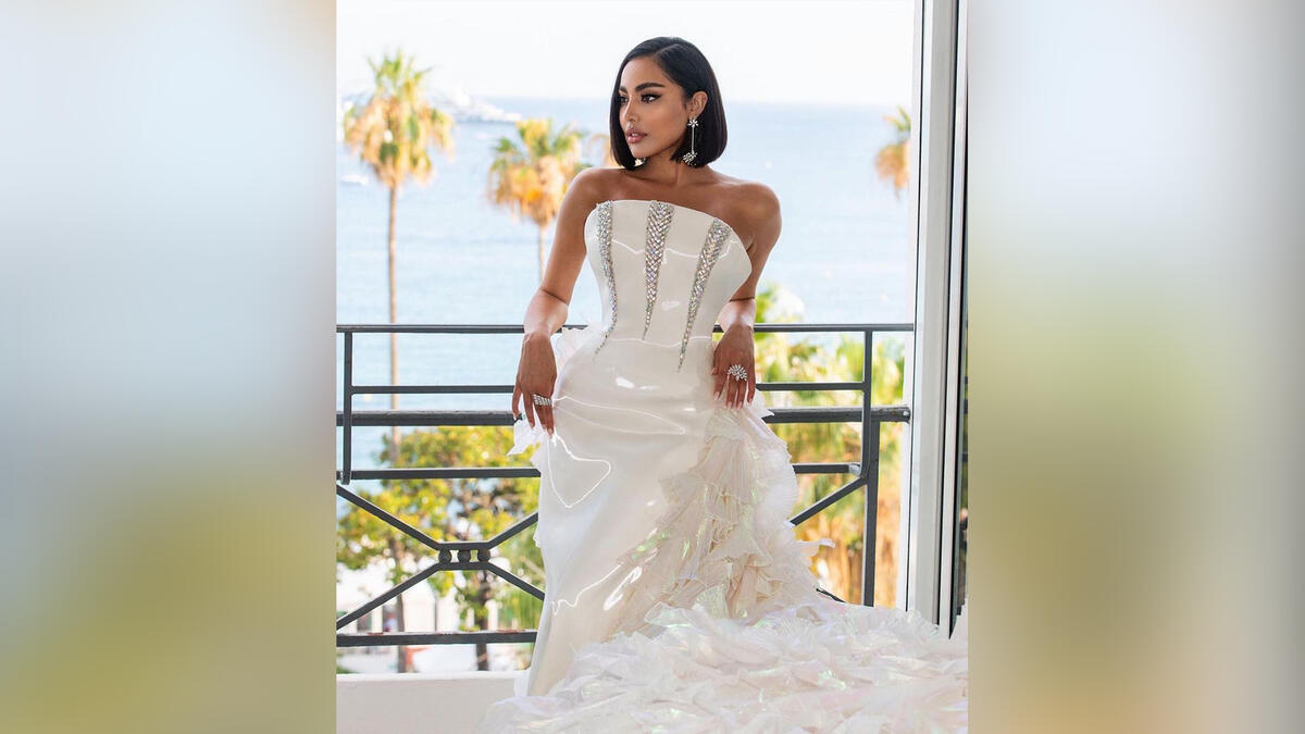 Kuwaiti fashionista Fatima Al-Momen's 1st look - Dress by TONY WARD