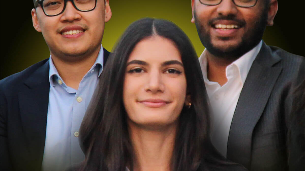 يادوشان ماهيندران وماريا صبح ومحمد رجال / سريلانكي ولبنانية كندية وإندونيسي / فئة الإبداع / أسسوا شركة لتطوير منتجات مستدامة ثم تعاونوا مع كبرى شركات الطيران بعقود بملايين الدولارات.