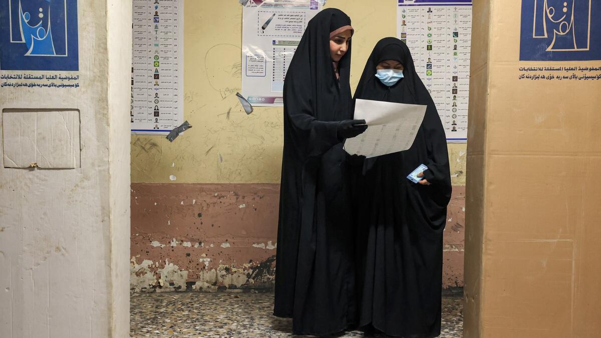 Iraqis on October 10 voted in a parliamentary election a year early as a concession to an anti-government protest movement but seen as unlikely to deliver major change to the war-scarred country.  (Photo by AHMAD AL-RUBAYE / AFP)