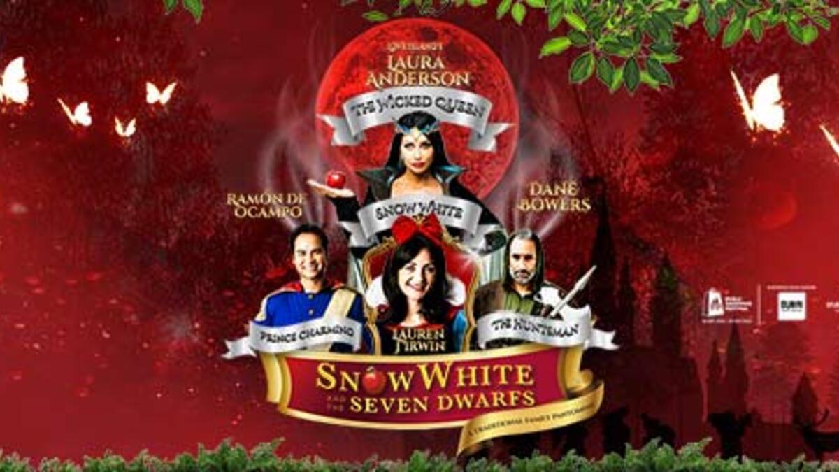 سنو وايت والأقزام السبعة – مسرح ذا ثياتر مول الإمارات: في 16 ديسمبر سيبدأ عرض أحد أشهر العروض الاحتفالية المفضّلة لدى الجميع، حيث تحيي مجموعةٌ من الفنانين القصة الشهيرة "سنو وايت والأقزام السبعة" تبدأ أسعار التذاكر من 120 درهم إماراتي - 350 درهم إماراتي.