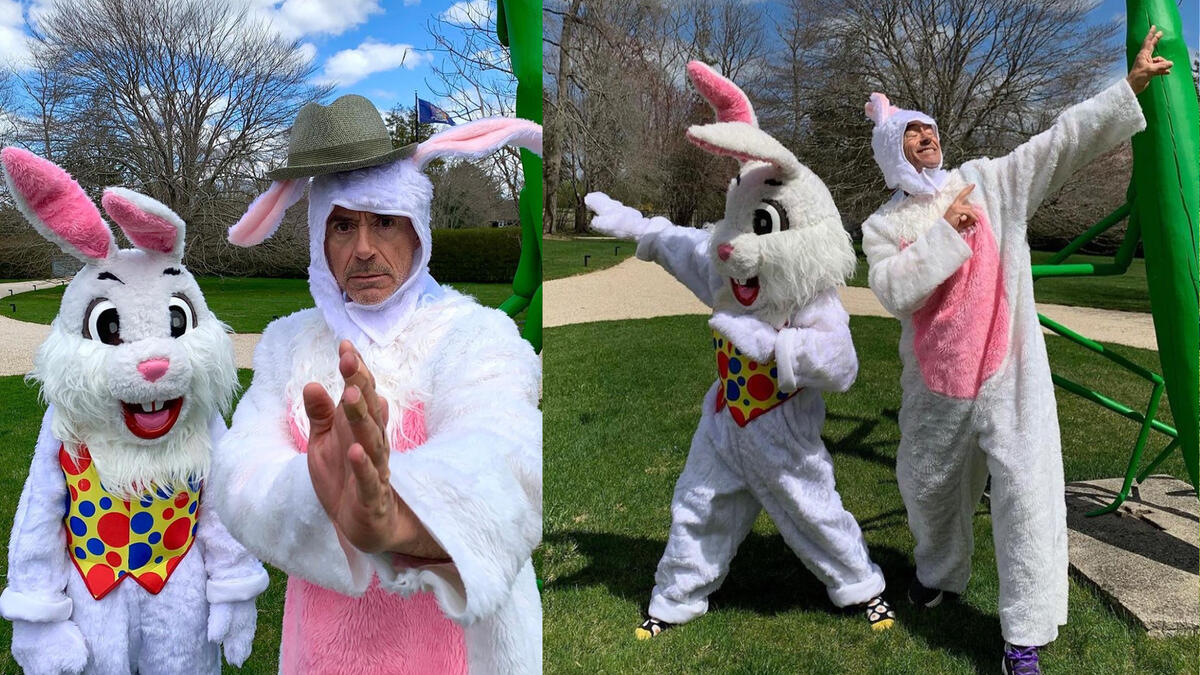 Robert Downey Jr Ditches Ironman outfit for a bunny costume