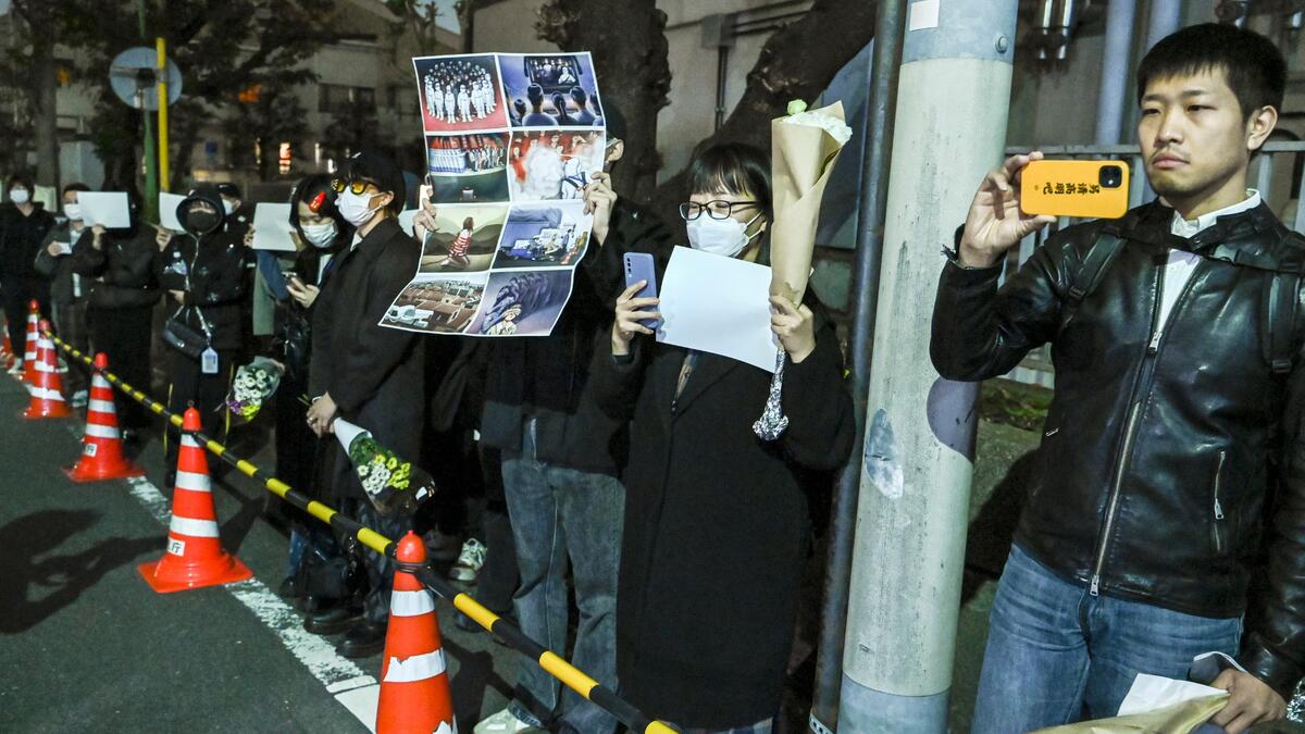 Protesters against china in Tokyo