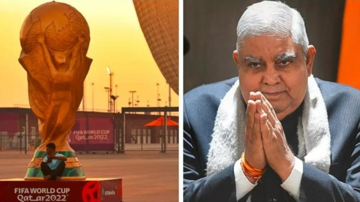 نائب الرئيس الهندي جاغديب دهنكر يصل إلى الدوحة لحضور حفل افتتاح كأس العالم.