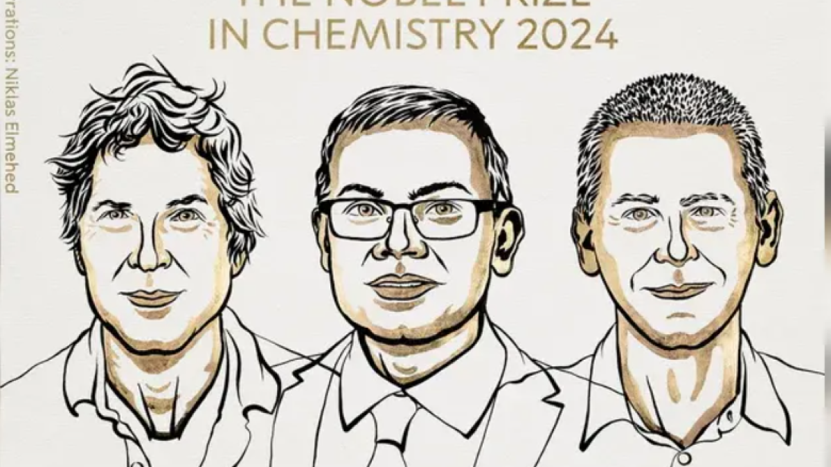 جائزة نوبل للكيمياء: الأميركي ديفيد بيكر مناصفة مع البريطاني ديميس هاسابيس والأميركي جون جامبر، تقديرا لأبحاثهم حول تركيبة البروتينات.