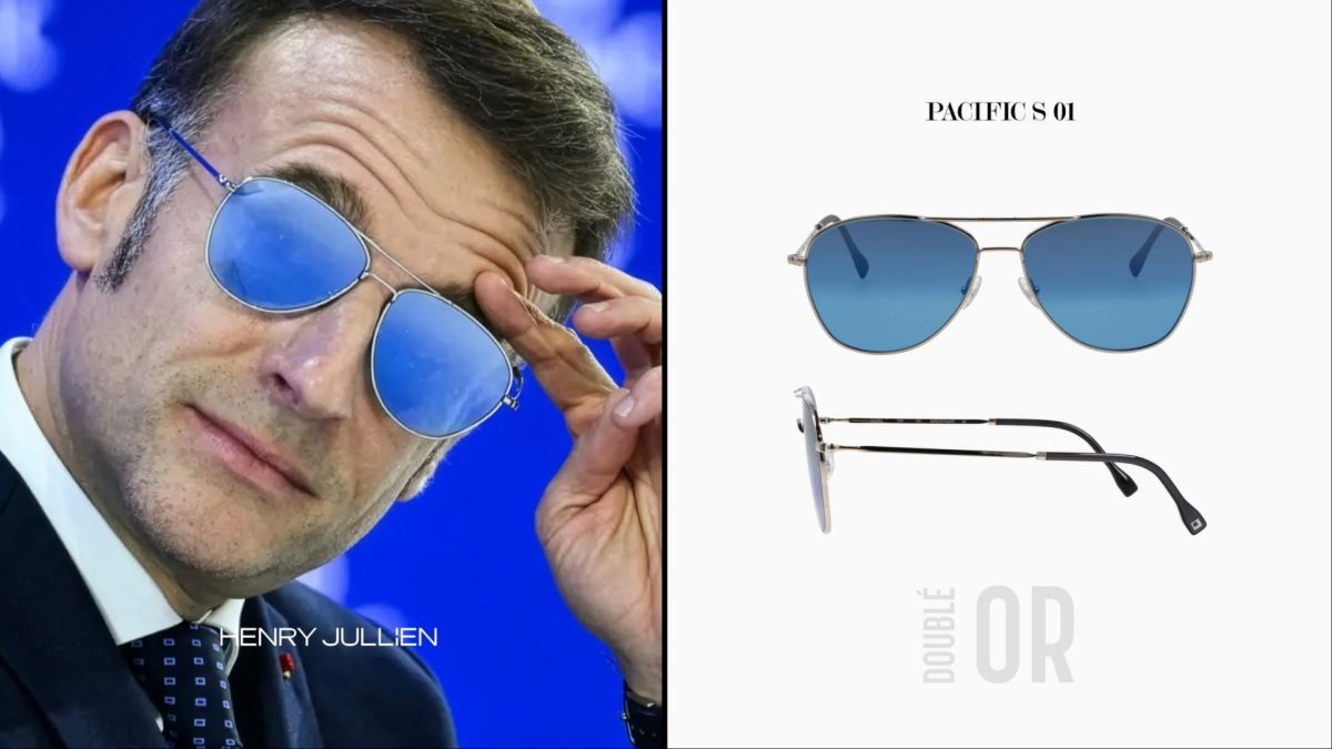 Emmanuel Macron wearing Henry Jullien glasses