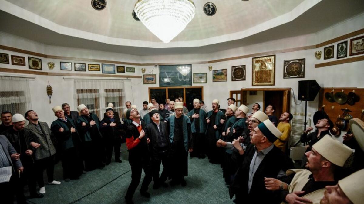 Kosovo Dervishes dance during a ceremony in a prayer room in Gjakova
Gent SHKULLAKU / AFP